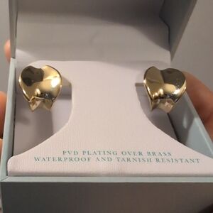 Aqualuxe Waterproof Gold Earrings - Elegant Women's Jewelry NEW